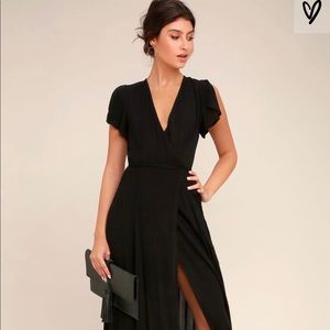 Heart of Marigold Black Wrap Dress